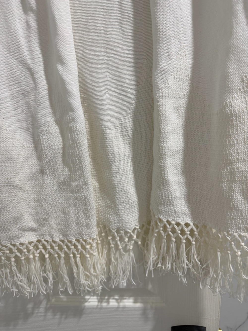 Lilly Pulitzer Tatum cardigan fringe costal Beach white sweater medium - Picture 3 of 8